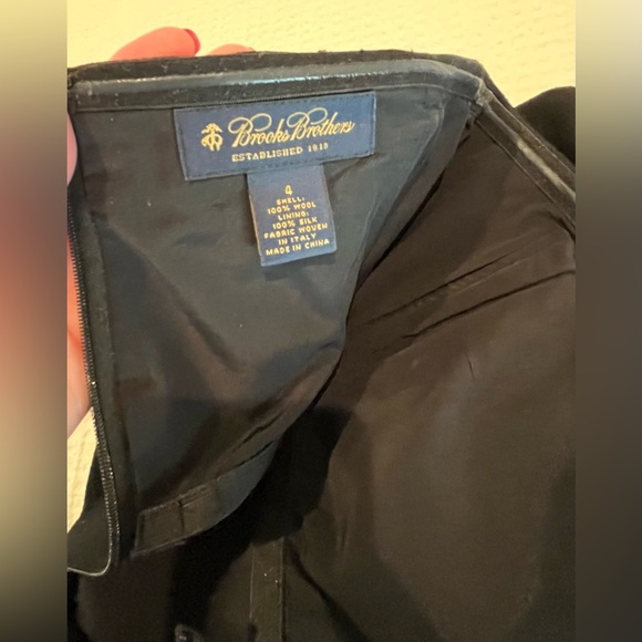 *RARE* BROOKS BROTHERS- BLACK STRAPLESS WOOL COLUMN DRESS- SIZE 4 - Picture 2 of 5